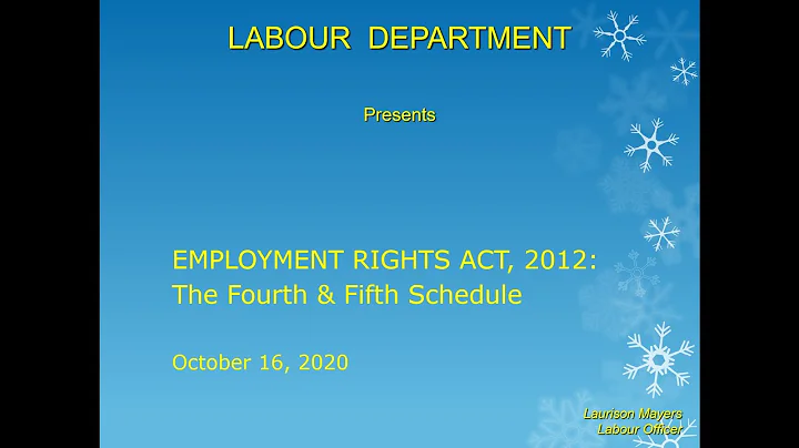 4th & 5th Schedule of The Employment Rights Act, 2...