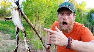 Visit From Hidden Woodsmen And Frog Catch And Cook With The Grim Workshop Survival Card Vlog