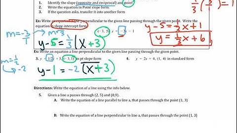 (4.5 Part 2) Writing Equations of Parallel and Perpendicular Lines