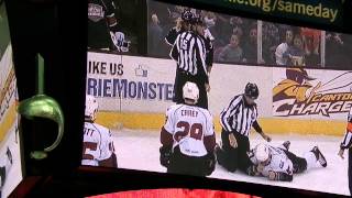 Desbiens gets rocked by Eager's cheap Shot