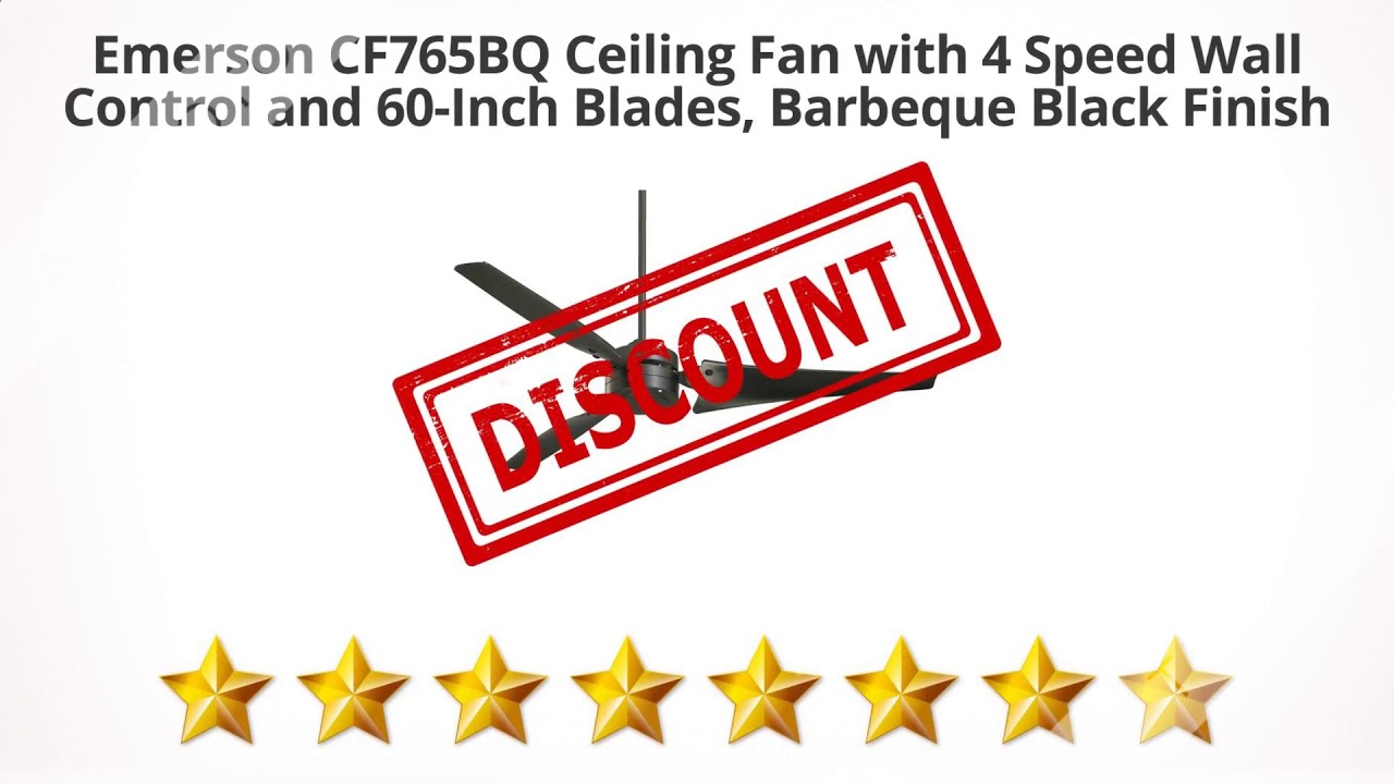 Emerson CF765BQ Ceiling Fan with 4 Speed Wall Control and 60Inch