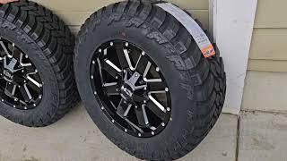 ION Alloy 141 Black Milled 18x9 With AMP M/T  285/65r18 Tires Mounted Balanced With Lugnuts.$2199 