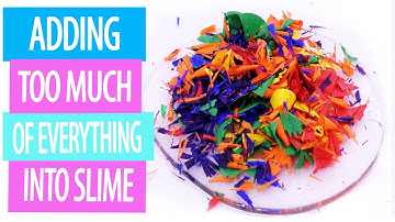 ADDING TOO MUCH INGREDIENTS INTO SLIME! Adding Too Much Of Everything Into SLIME!