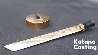 Katana is forged from mini piece of brass