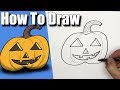How To Draw a Jack-O&#39;-Lantern! - EASY - Step By Step