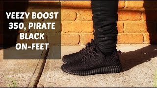 yeezy boost 350 pirate black on feet