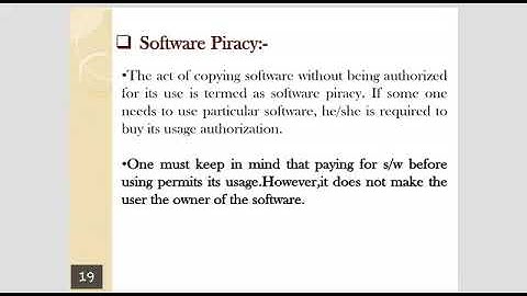 CLE- Cyber Law and Ethics-TE CSE-IT- Software Piracy