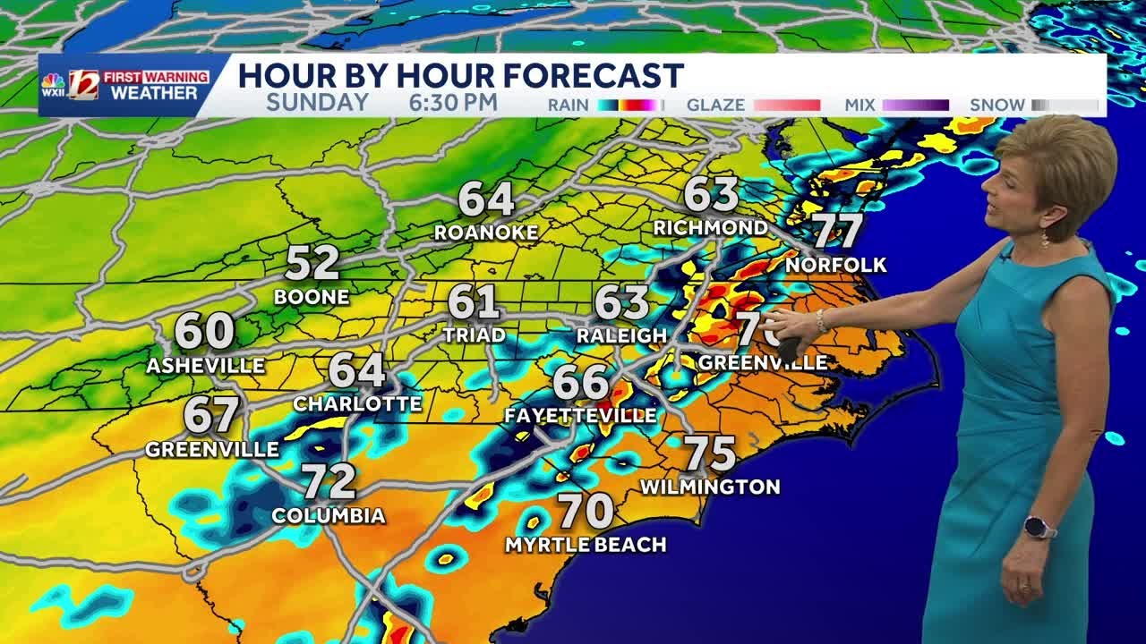 Warm into the weekend, rain more likely on Sunday - YouTube