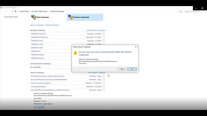 How to fix outlook credential issues.