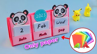 How to make new year 2023 desk calendar from paper only || DIY desk Calendar with papers