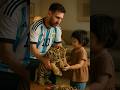 Messi&#39;s Love For Baby Girl, Messi Brings Tiger! Ronaldo Shocked😱 #messi #football #ronaldo #shorts