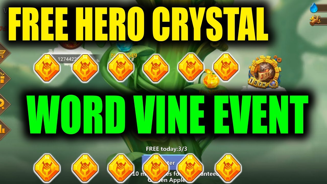 FREE HERO CRYSTAL - WORD VINE EVENT - CASTLE CLASH