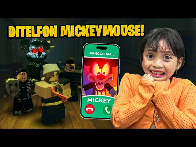 LEIKA DAPAT TELPON MISTERIUS DARI MICKEYMOUSE 😱😨ESCAPE THE MOUSE HOROR [ROBLOX INDONESIA] class=