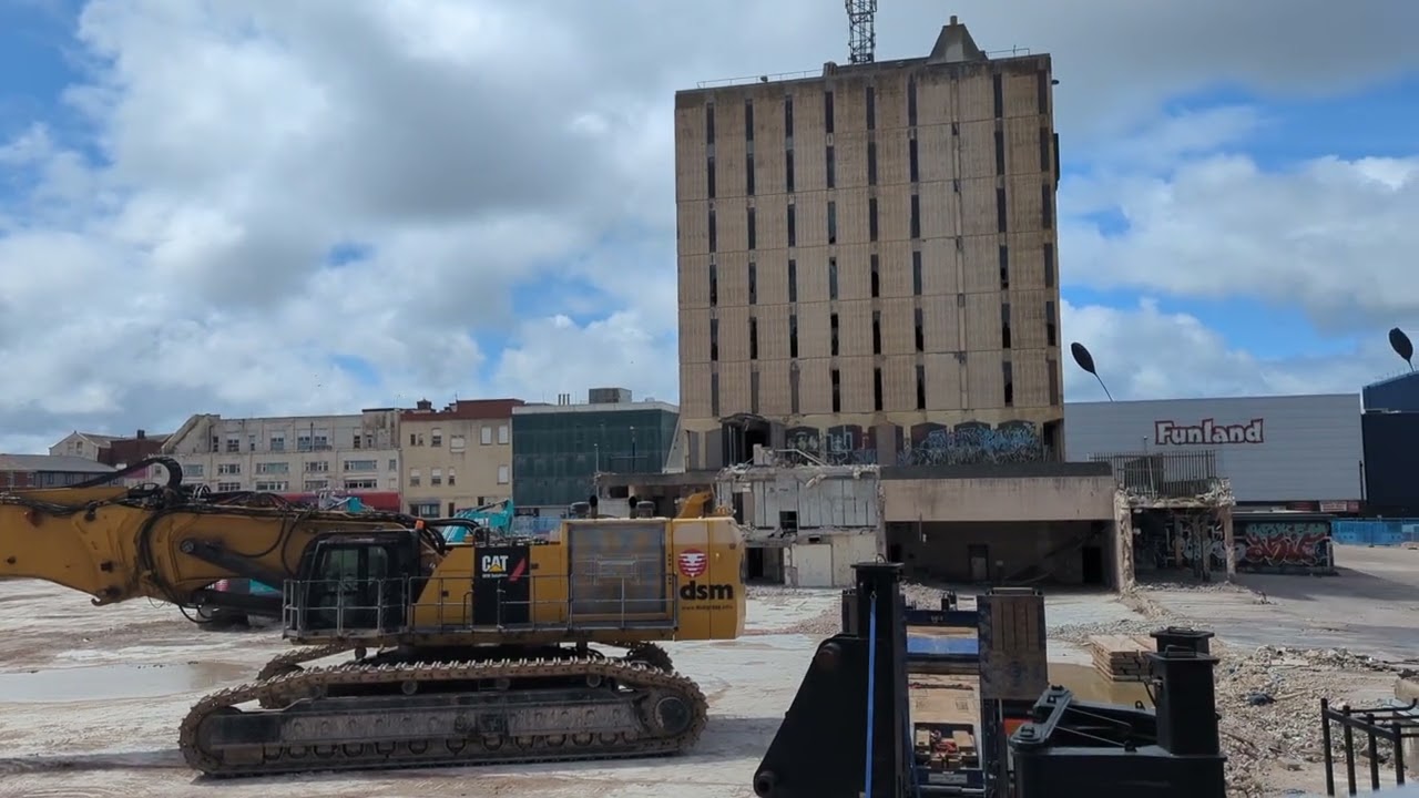 Derelict Blackpool Police station to be demolished by this massive machine. July 2025