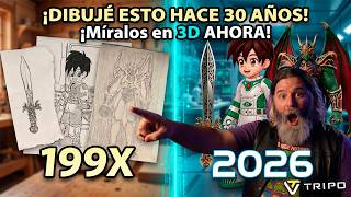 De DIBUJOS VIEJOS a FIGURAS IMPRESAS en 3D en Minutos 🚀 Tripo3D