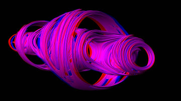 3D anaglyph of a 3D cross section of a 4D Quaternion Julia set