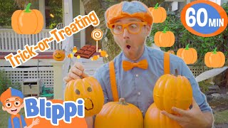 Blippi's Halloween! Trick Or Treating, Pumpkin Carving & More | Blippi Educational Videos