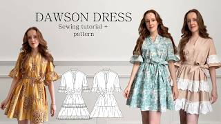 Elegant feminine euro summer shirt dress - sewing tutorial + pattern - DAWSON DRESS Gingerrellina