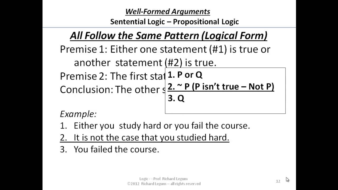 03 3 12 13 logic form patterns of sentential or propositional sentential form