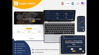 Cryptocurrency Dashboard Bootstrap Admin Template with Dark Theme