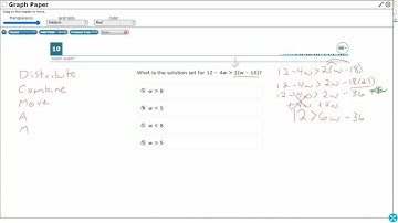 Algebra 1 STAAR Practice Linear Inequalities and the Distributive Property (A.5B - #3)