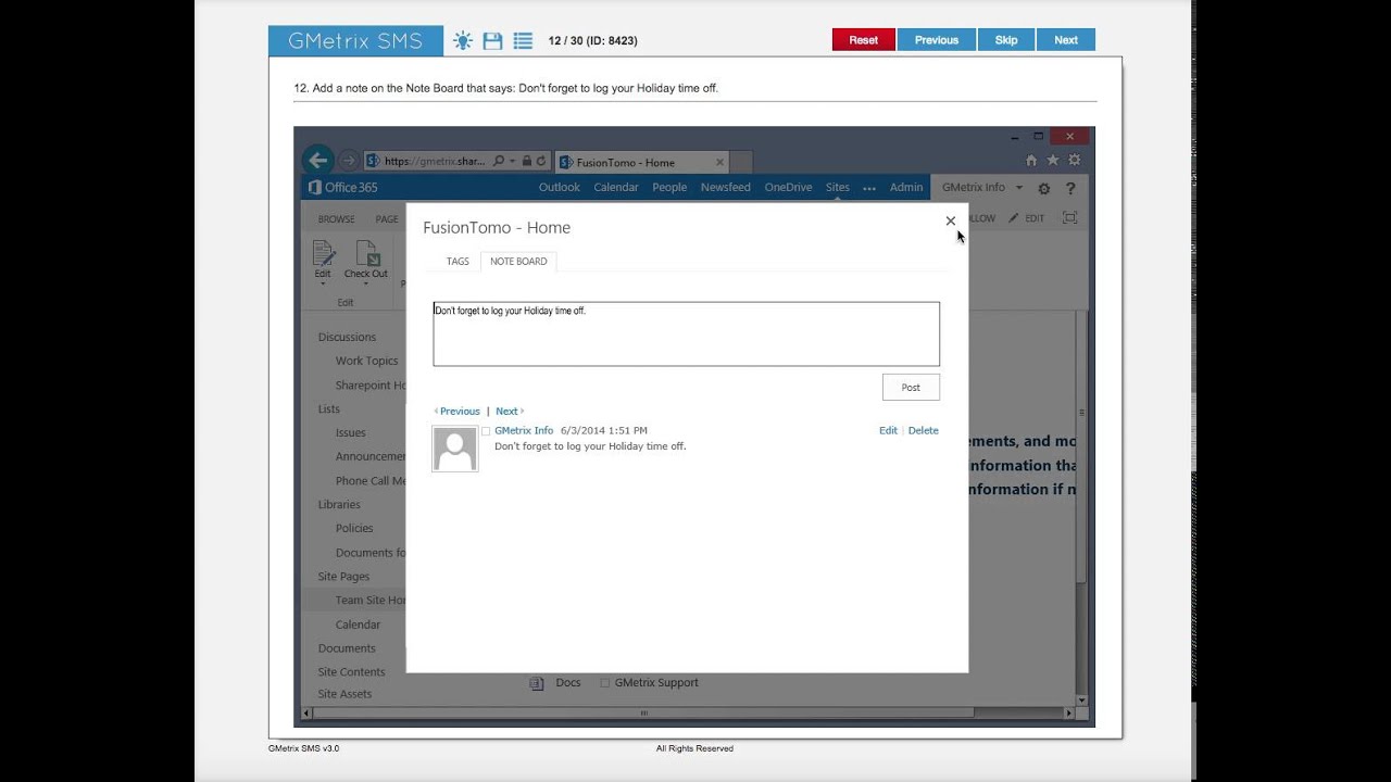 SharePoint Test 2: GMetrix - YouTube
