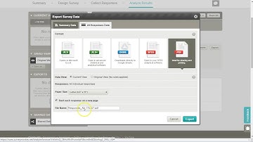 SurveyMonkey: Exporting individual responses to PDF and data file to Excel