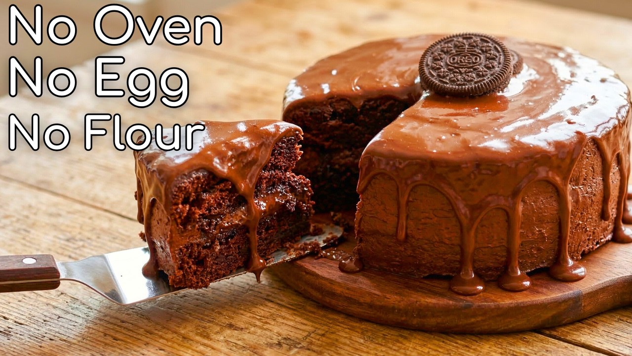 Delicious Chocolate Cake Without Oven (Only 3 Ingredients)