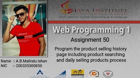 Program the product selling history page | Web project | Task 50 | Java Institute