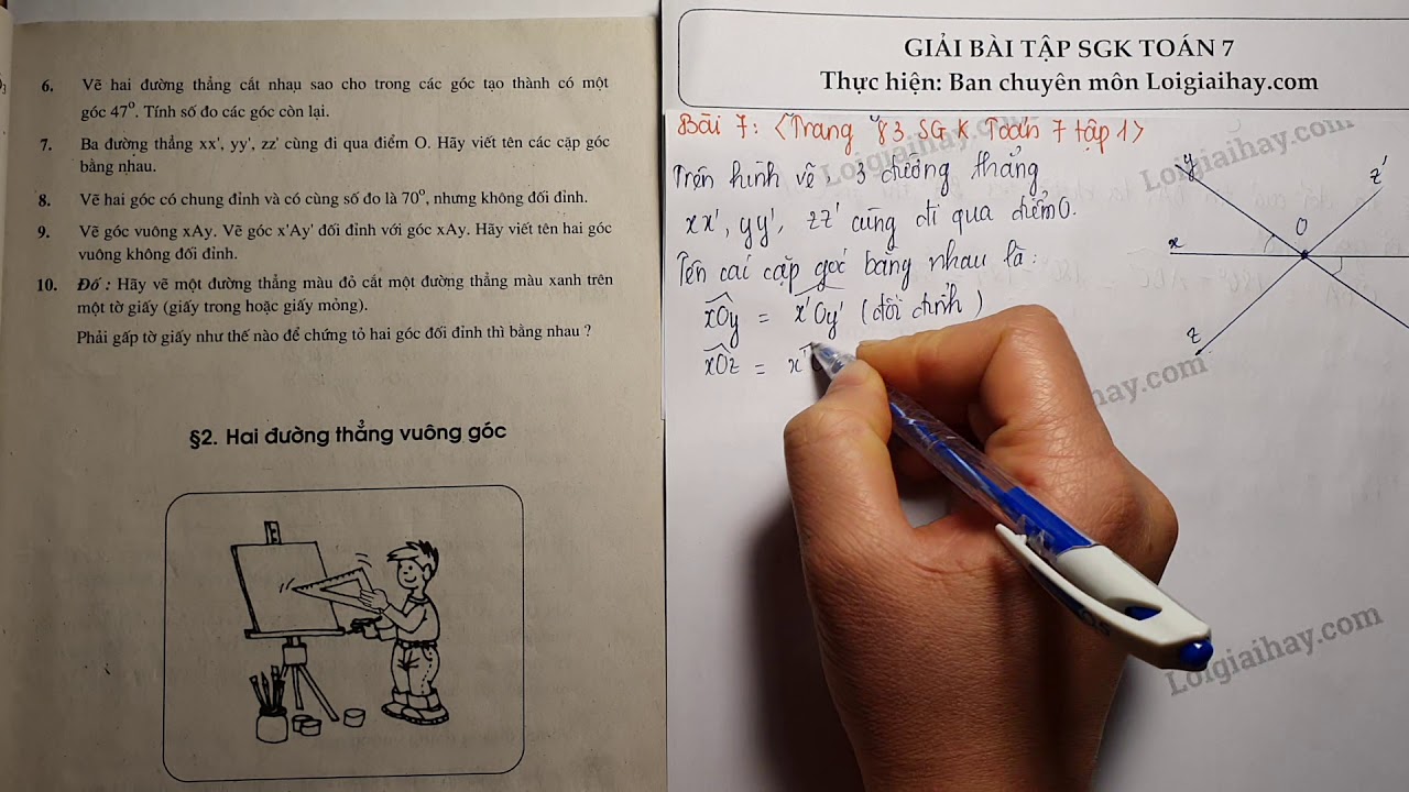 Giải bài 7 trang 83 SGK toán 7 tập 1 - youtube