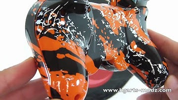 ORANGE SPLATTER PS3 - CUSTOM DESIGNS - PS3 Controllers | HG Arts Modz