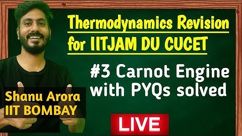 CARNOT ENGINE THERMODYNAMICS revision | Revision for Msc physics IITJAM DU JNU BHU CUCET