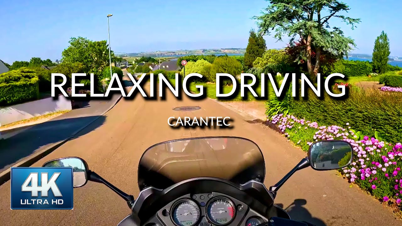[4K]🏍Relaxing  Motorbike Carantec Driving 2023 | HDR 60fps