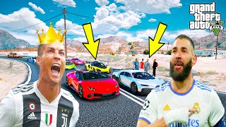 RONALDO VE BENZEMA PAHALI SÜPER ARABLARLA YARIŞIYOR!(RONALDO SİNİRLENDİ!) - GTA 5