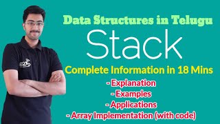 Stack in Telugu Data Structures in Telugu | Stack Array Implementation Complete Info | Vamsi Bhavani screenshot 4