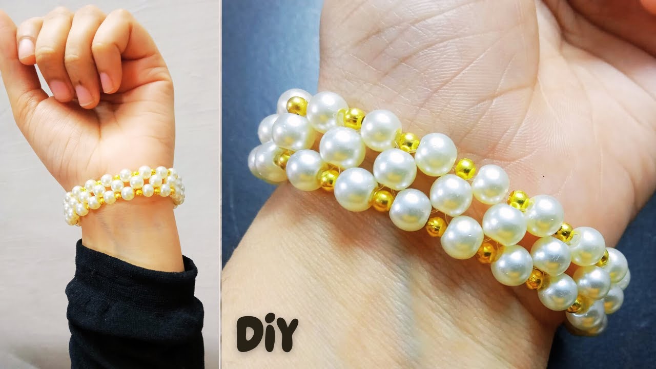 How to make Pearl Bracelet | DIY | Easy Tutorial For Beginners - YouTube