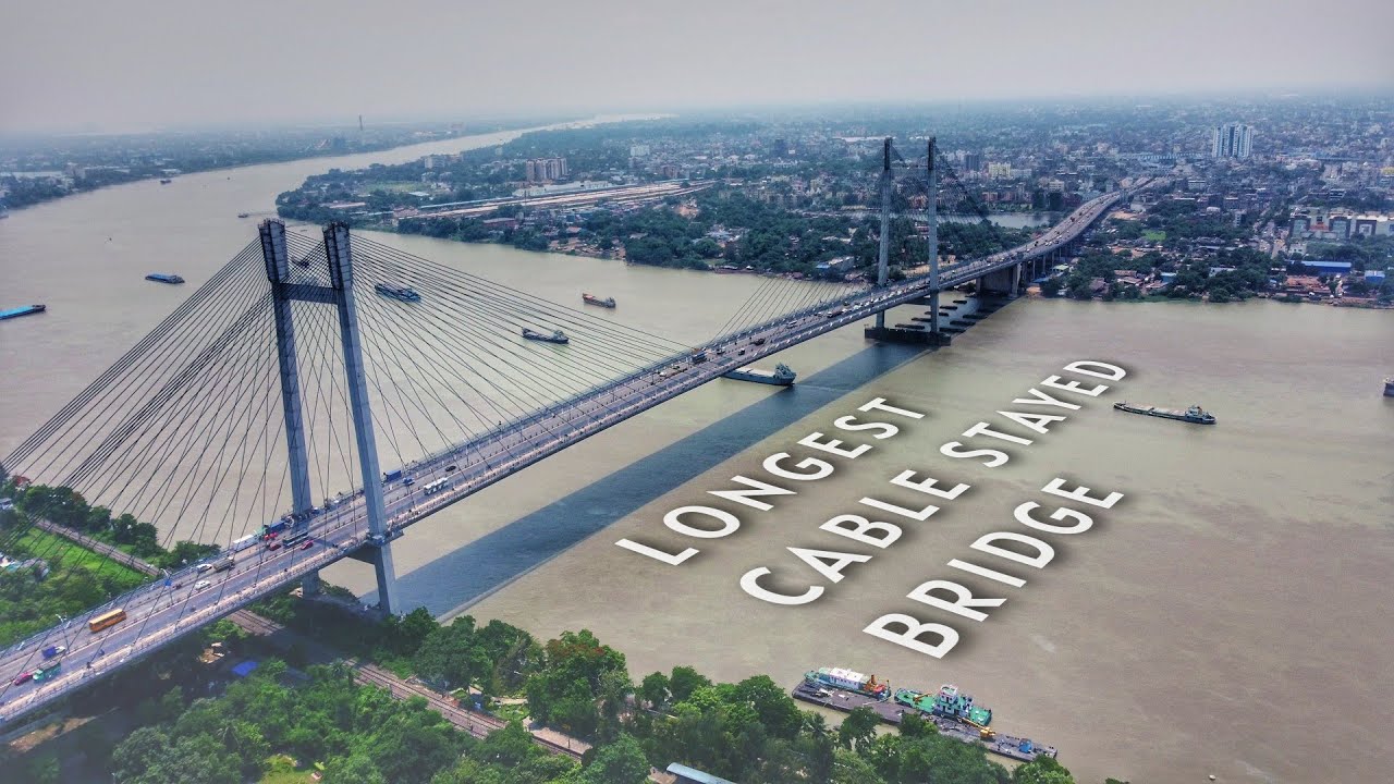 The First Cable Stayed Bridge of India 2nd Hoogly Bridge or Vidyasagar Setu Kolkata