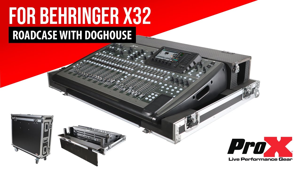 ProX Mixer Case for Behringer X32 with Doghouse and Rubber Casters