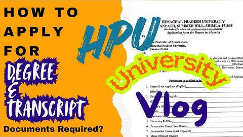 How to Apply for Degree & Transcript in HPU | Step-by-Step Process | Documents Required | Pulse