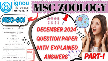 📣MZO-001 PYQ DEC2024 WITH EXPLAINED ANSWERS PART 1😯 #video #msczoology #youtube #subscribe #like