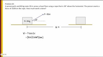 work in pulling a crate across a level floor