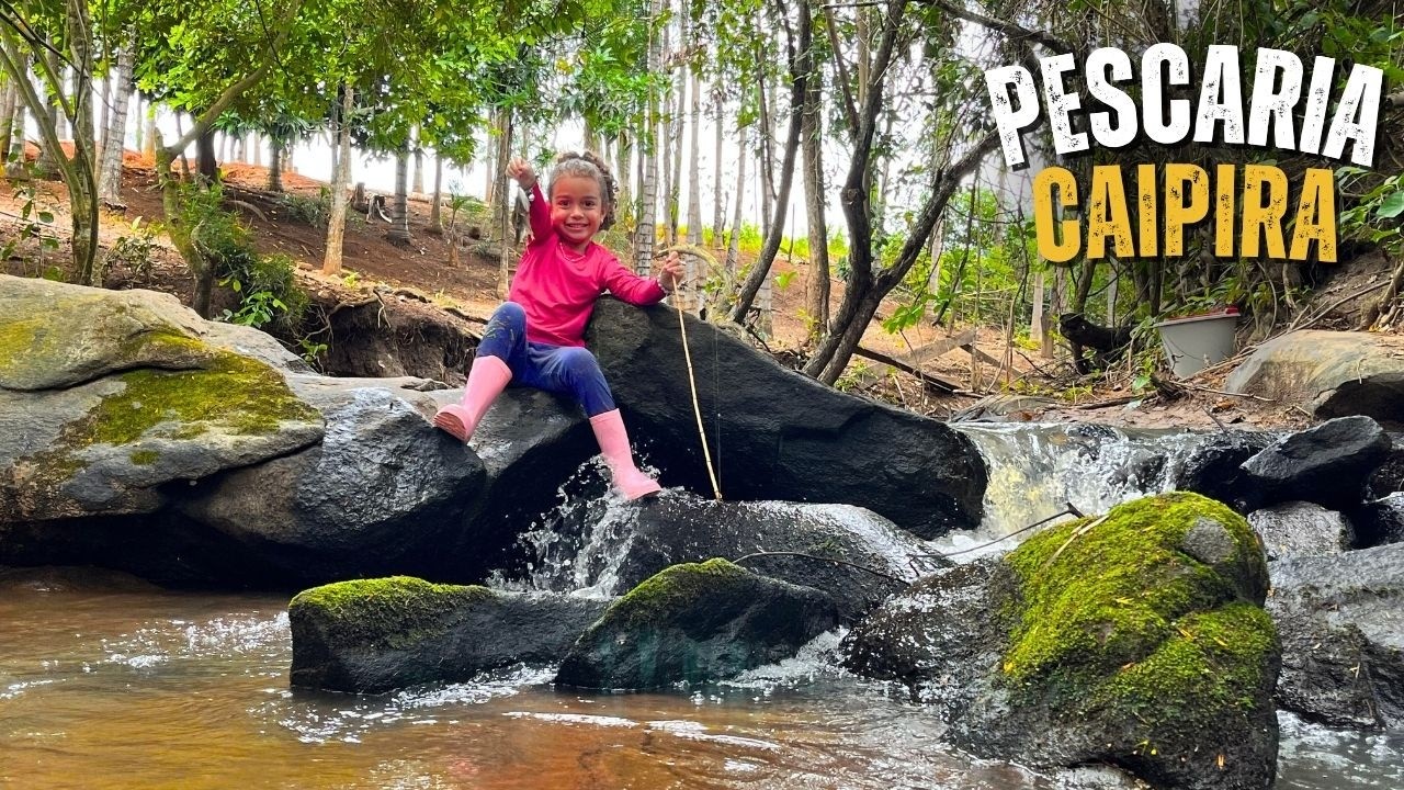 Pescaria de PIABA na varinha de BAMBU e Peixe Frito no fogão de 