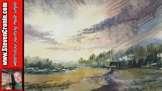 brush watercolour landscapes paint