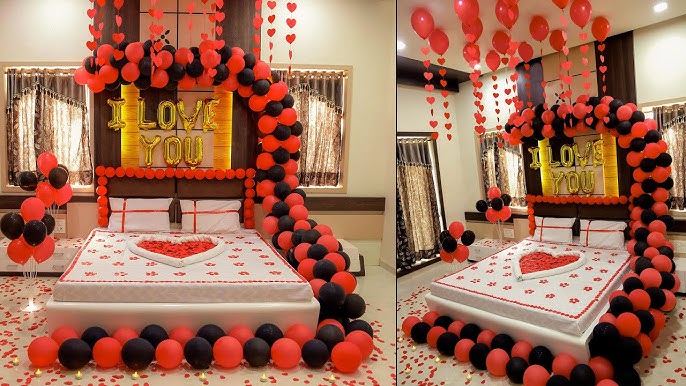 Wedding Anniversary Decoration Ideas at Home | Romantic Room Decor ...