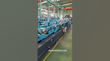Automatic C Purlin Roll Forming Machine Size Adjustment from 80mm to 300mm web. #rollformmachine