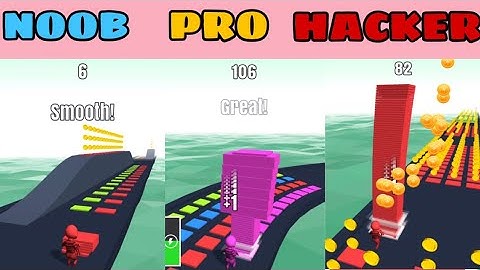 NOOB vs PRO vs HACKER in Stack Colors ❤️ All Levels Gameplay, NEW Games iOS, Android