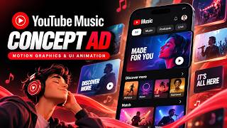 YouTube Music Concept Ad | Motion Graphics & UI Animation | Anigem Studio Update