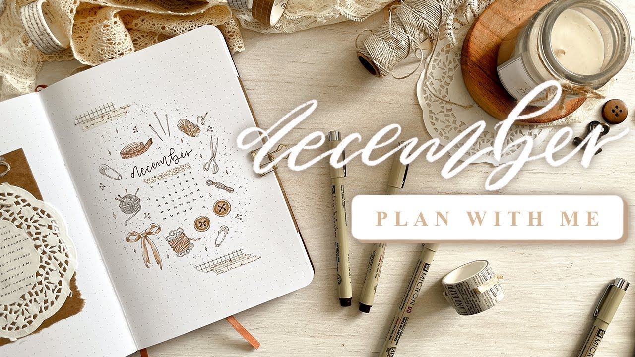 december 2021 bullet journal set up | plan with me | junk journal | crafting 🧵🧶