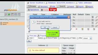 Deleting tables from a database with phpMyAdmin - www.planethippo.com