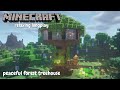 Minecraft Peaceful Longplay | Building A Treehouse In The Forest (No Commentary) [1.17]